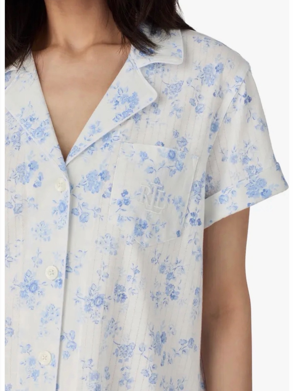 Ralph Lauren  Floral Short-Sleeve Pajama Set Blue Floral